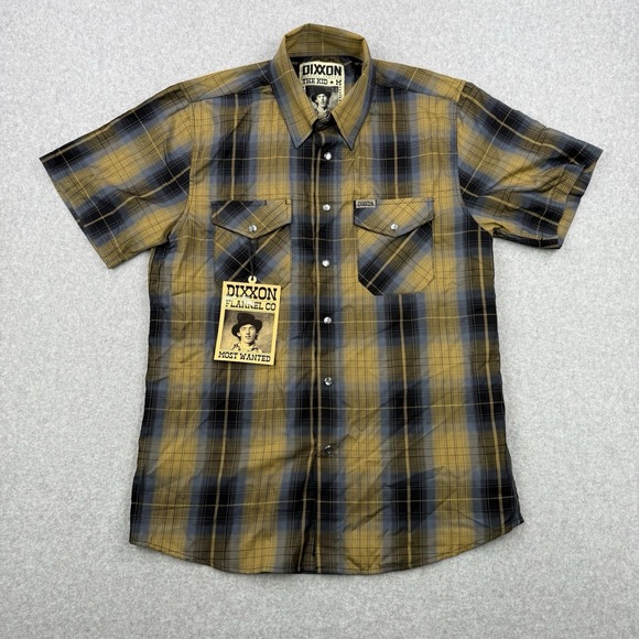 DIXXON Other - Dixxon Shirt Mens Medium Blue Plaid The Kid Bamboo Pearl Snap Short Sleeve New